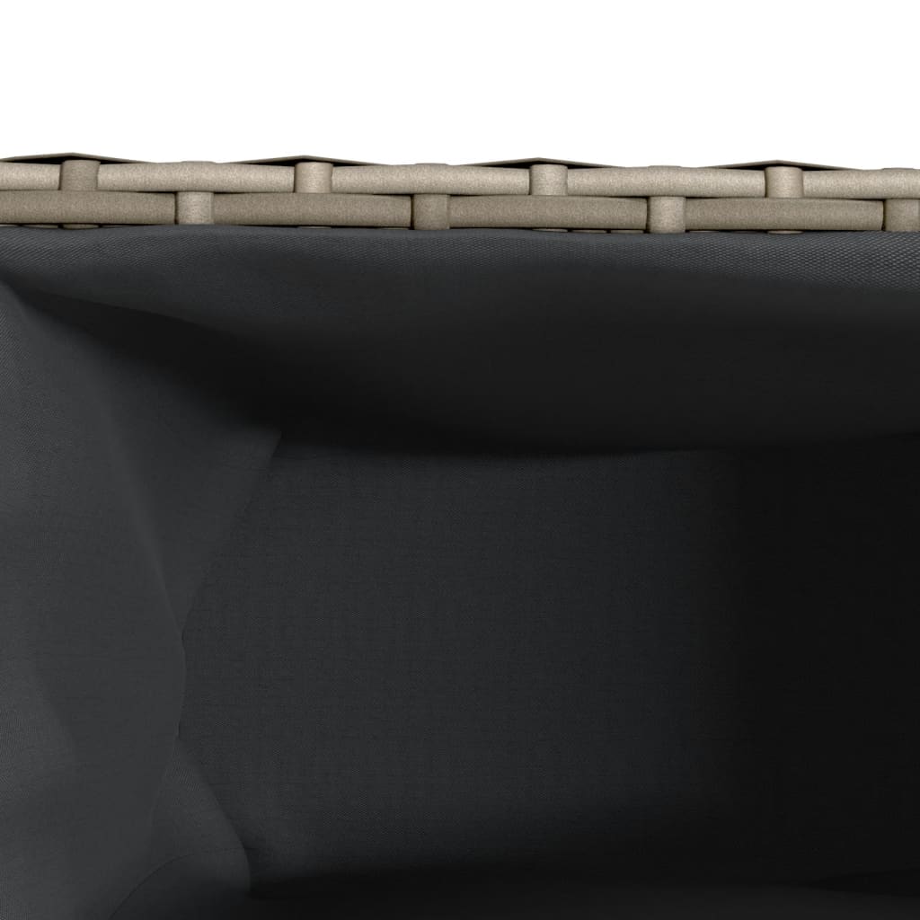 vidaXL Ζαρντινιέρα Κήπου με Ρόδες 3 τεμ Γκρι 107x32x38 εκ. Συνθ Ρατάν