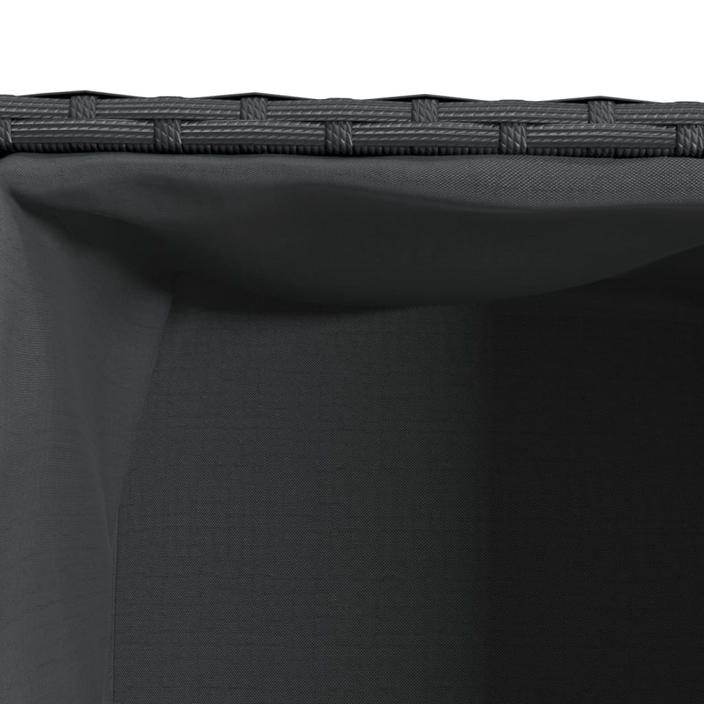 vidaXL Ζαρντινιέρα Κήπου Μαύρη 72x30x32 εκ. Συνθ. Ρατάν με 2 Γλάστρες