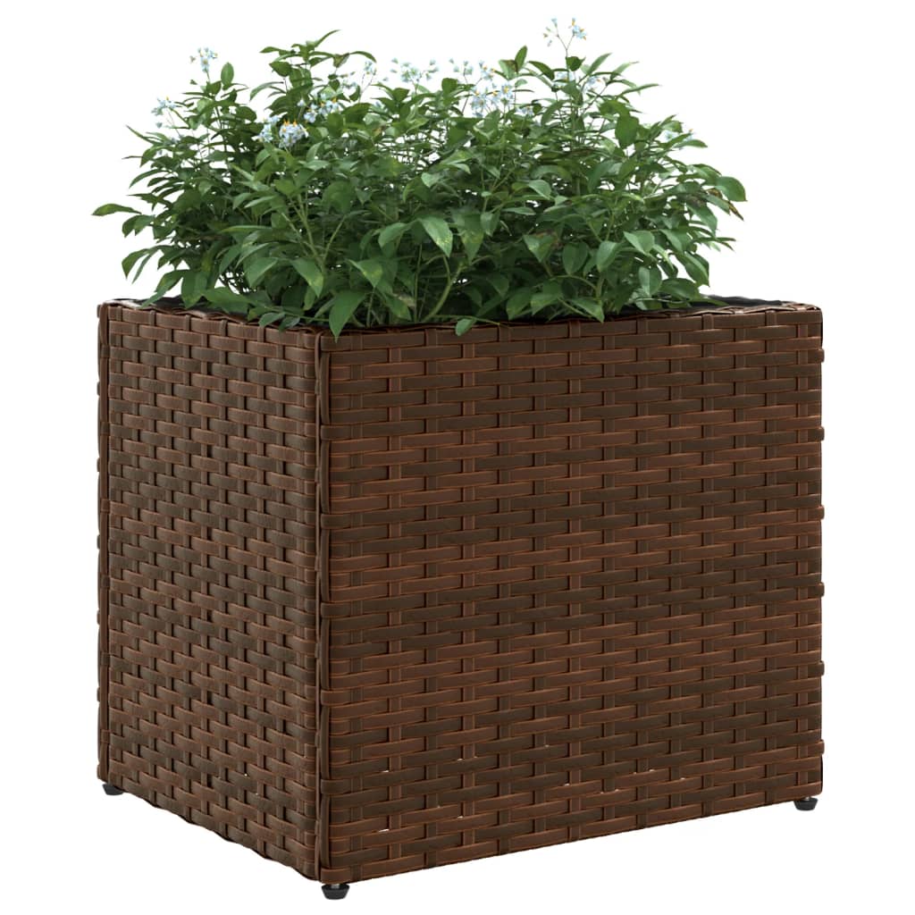 vidaXL Γλάστρες Κήπου 2 τεμ. Καφέ 36x30x32 εκ. από Συνθετικό Ρατάν