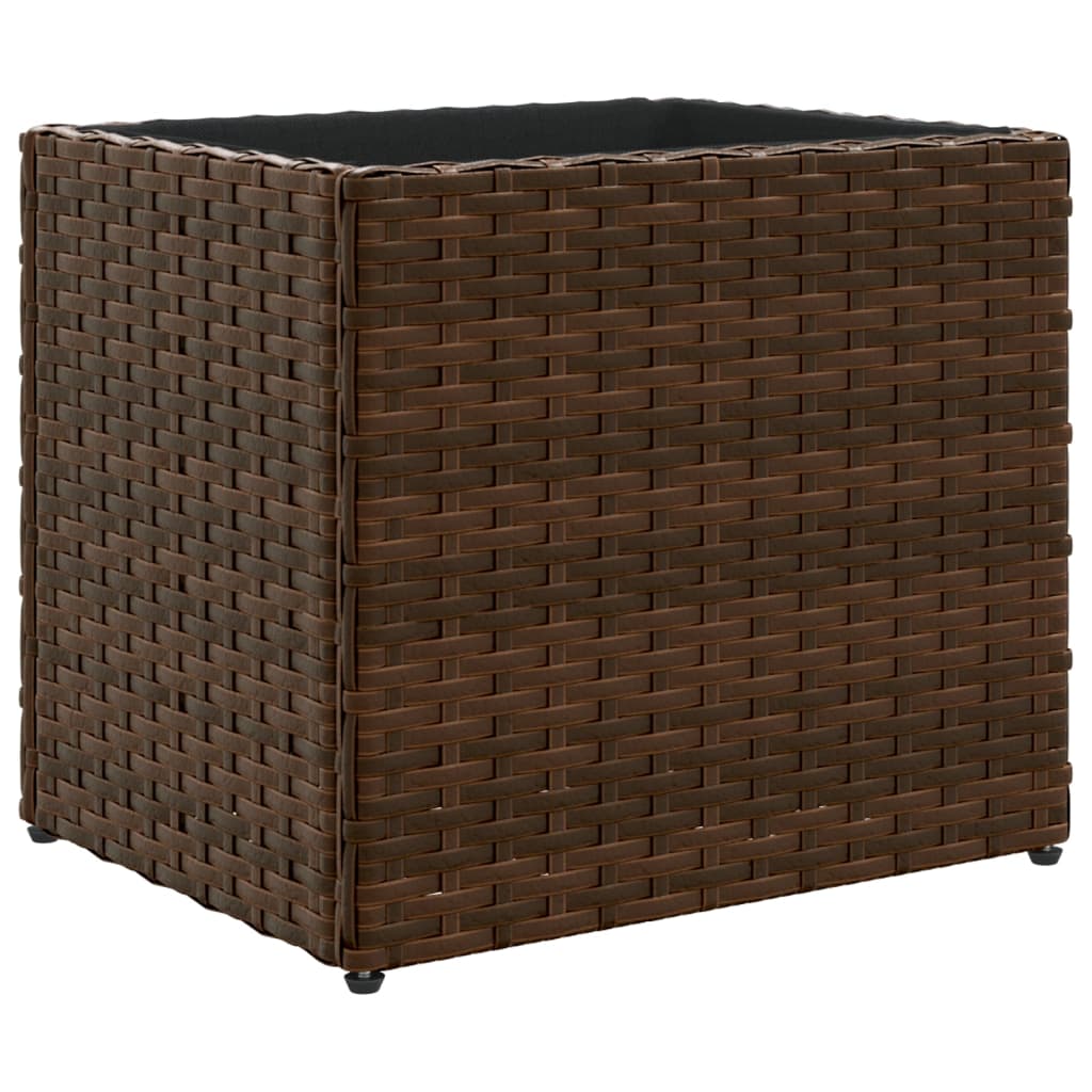 vidaXL Γλάστρες Κήπου 2 τεμ. Καφέ 36x30x32 εκ. από Συνθετικό Ρατάν