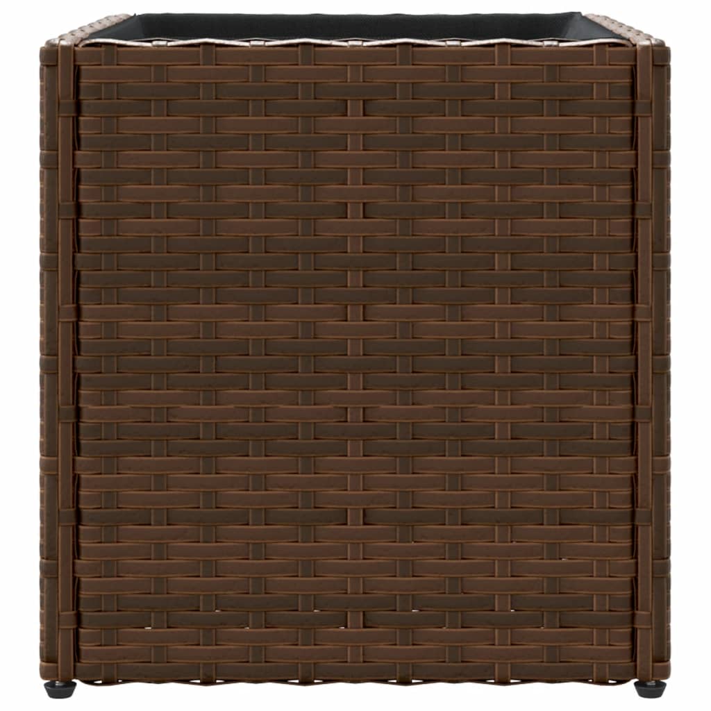 vidaXL Γλάστρες Κήπου 2 τεμ. Καφέ 36x30x32 εκ. από Συνθετικό Ρατάν