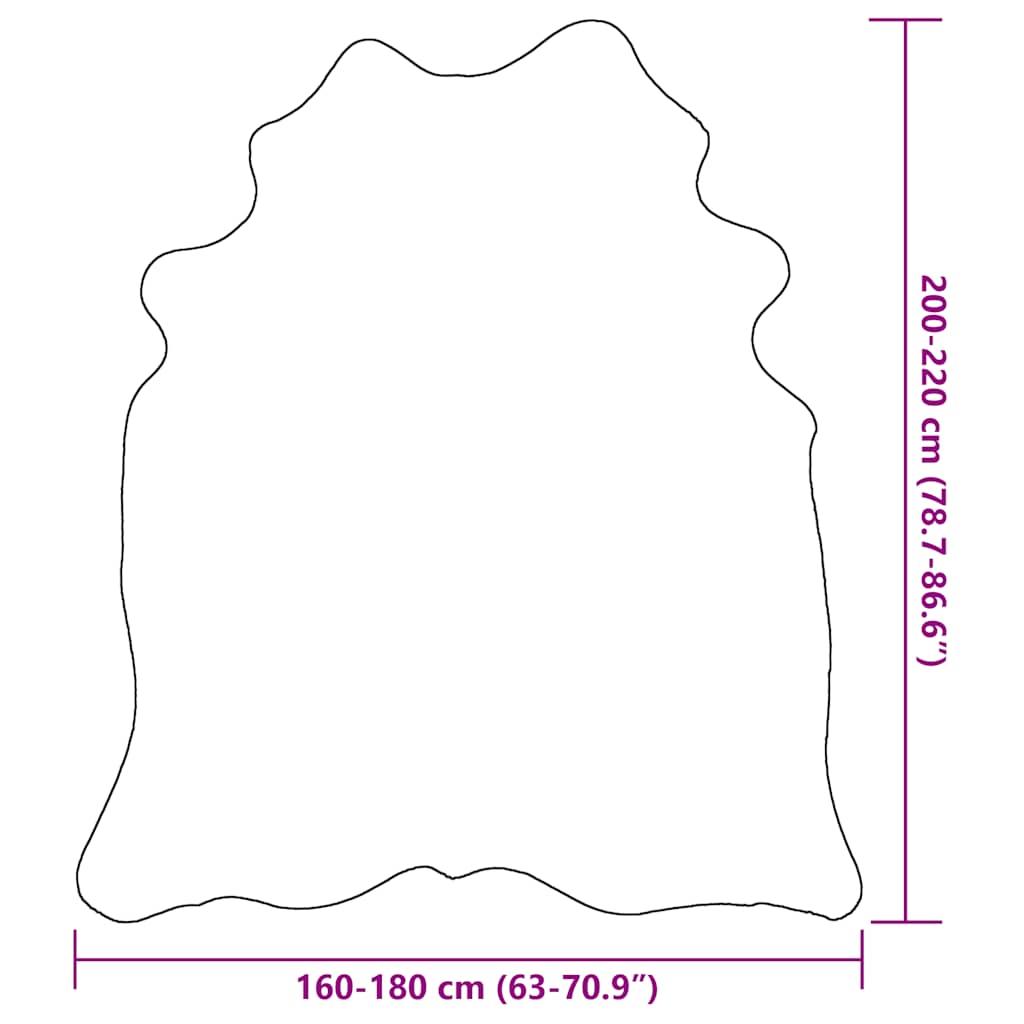vidaXL Χαλί Μαύρο 180 x 220 εκ. από Γνήσιο Δέρμα Αγελάδας