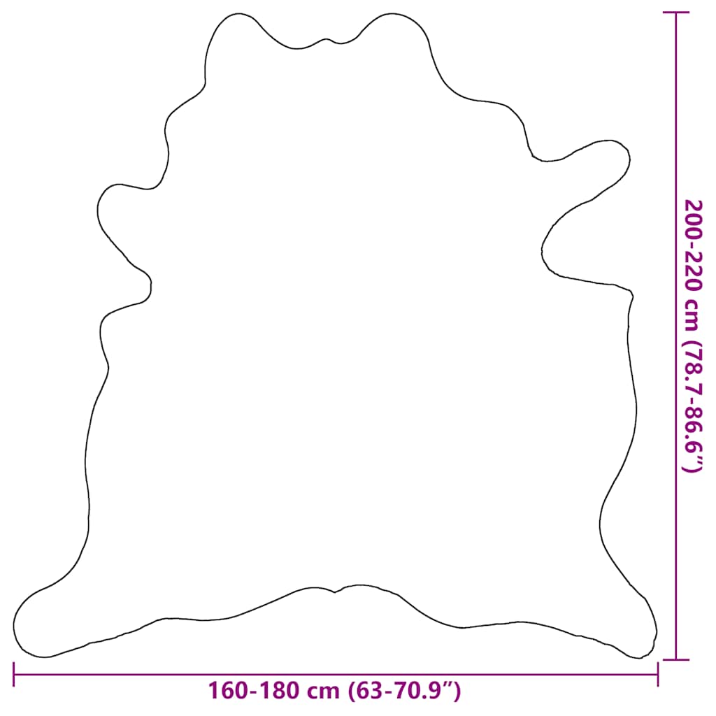 vidaXL Χαλί Μαύρο 180 x 220 εκ. από Γνήσιο Δέρμα Αγελάδας