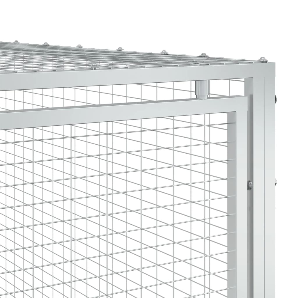 vidaXL Σπιτάκι Σκύλου με Διάδρομο Ανθρακί 197x396x110 εκ. από Γαλβανισμένο Ατσάλι