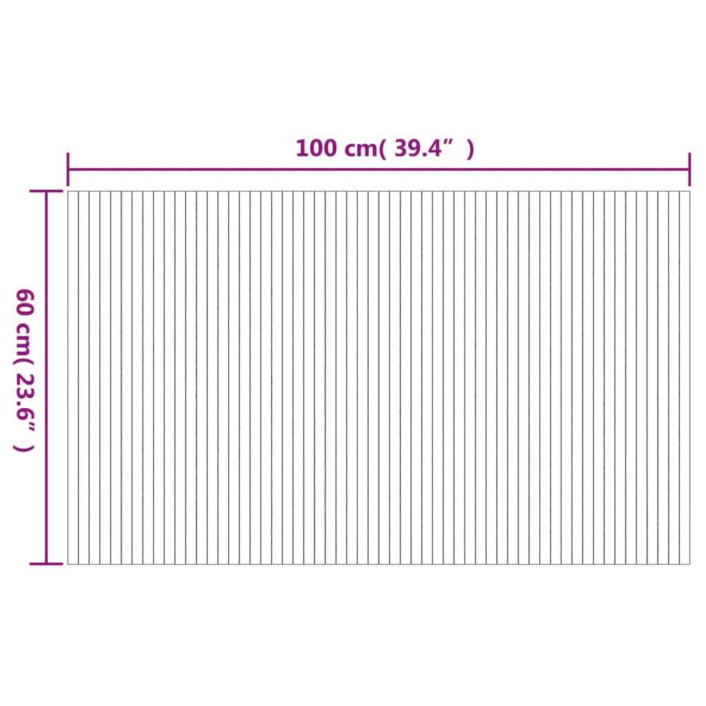 vidaXL Χαλί Ορθογώνιο Μαύρο 60x100 εκ. από Μπαμπού