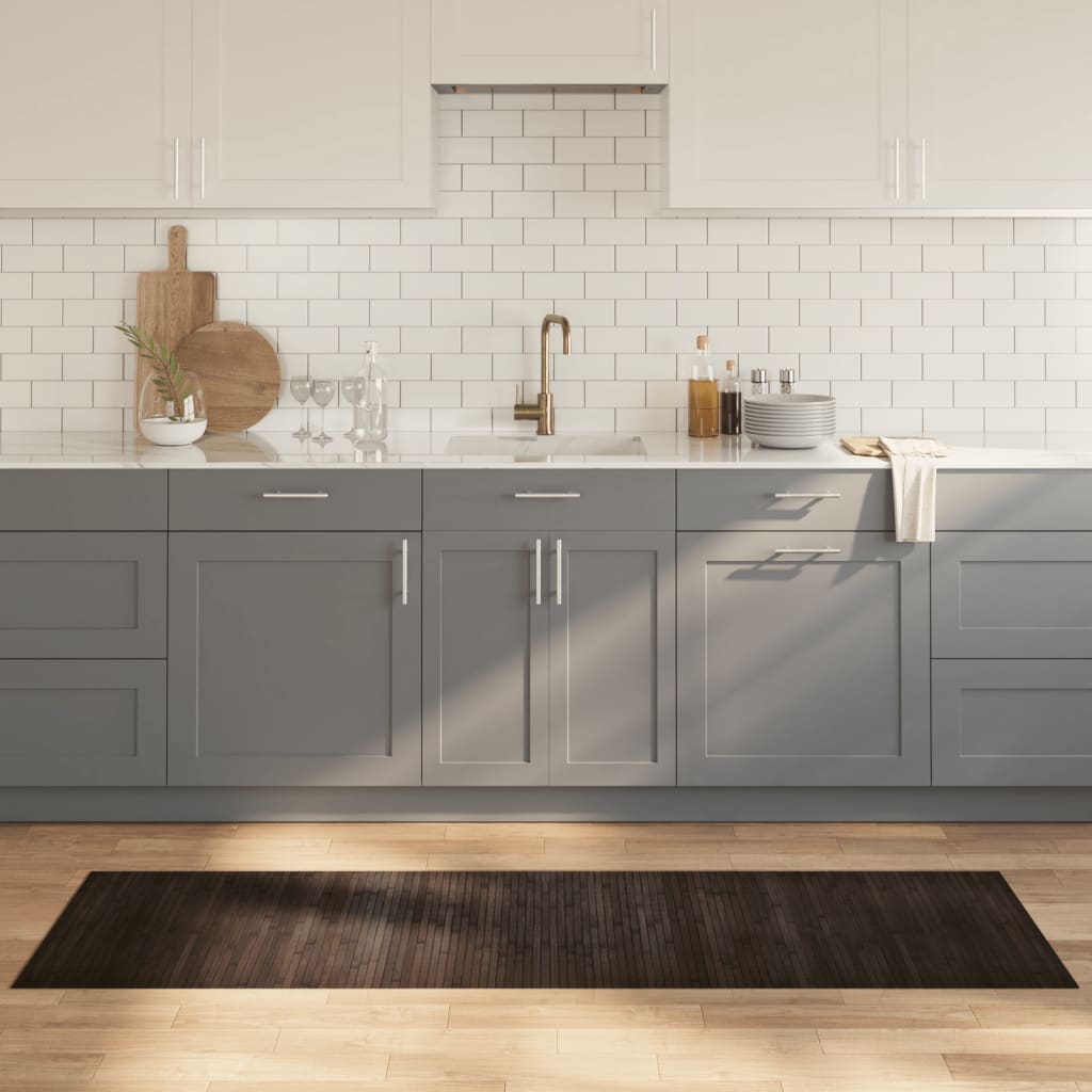 vidaXL Χαλί Ορθογώνιο Σκούρο Καφέ 60 x 200 εκ. από Μπαμπού