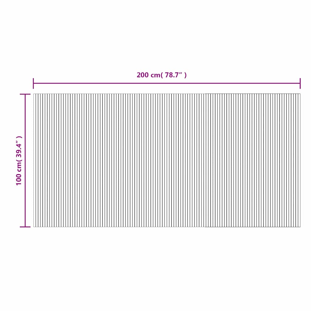 vidaXL Χαλί Ορθογώνιο Καφέ 100 x 200 εκ. Μπαμπού