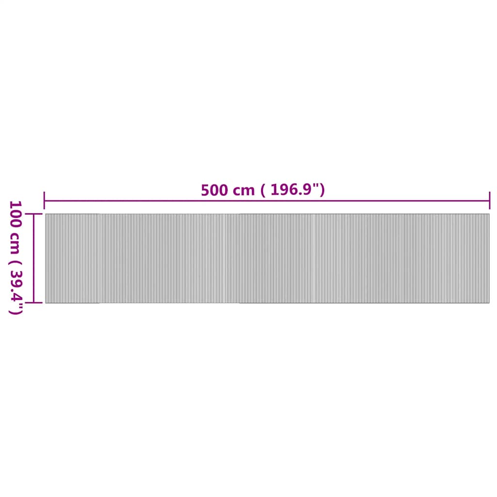 vidaXL Χαλί Ορθογώνιο Φυσικό 100 x 500 εκ. Μπαμπού