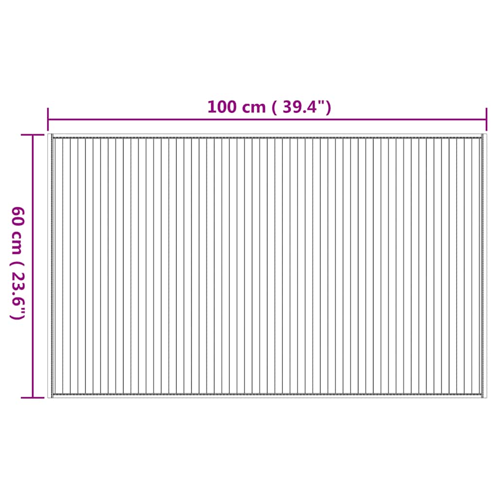 vidaXL Χαλί Ορθογώνιο Φυσικό 60 x 100 εκ. Μπαμπού