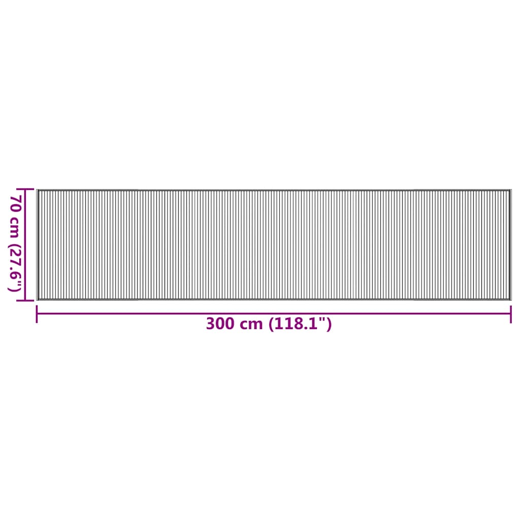 vidaXL Χαλί Ορθογώνιο Καφέ 70 x 300 εκ. Μπαμπού