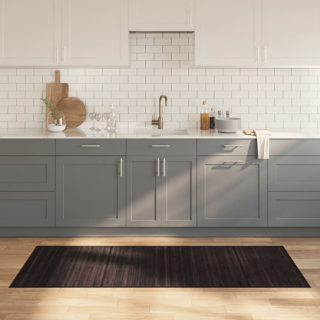 vidaXL Χαλί Ορθογώνιο Σκούρο Καφέ 80 x 200 εκ. Μπαμπού