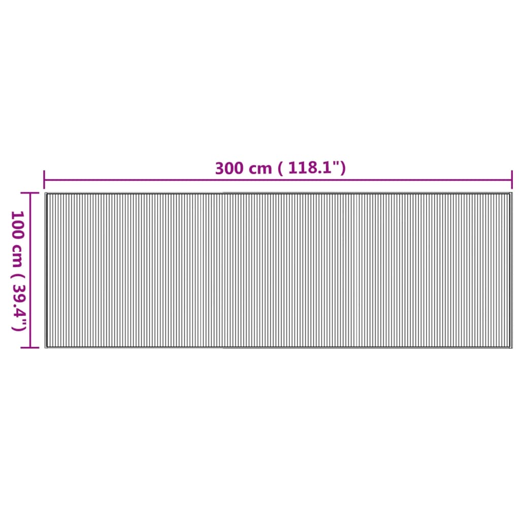 vidaXL Χαλί Ορθογώνιο Φυσικό 100 x 300 εκ. Μπαμπού