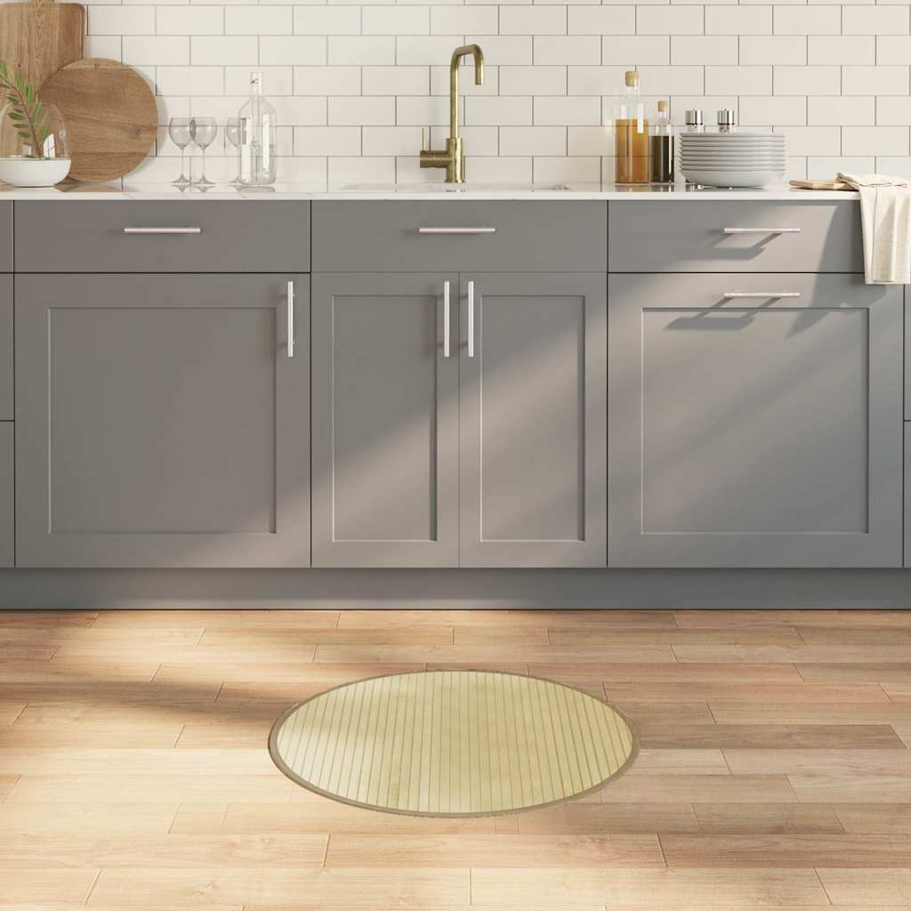 vidaXL Χαλί Στρογγυλό Ανοιχτόχρωμο Φυσικό Χρώμα Μπαμπού 60 εκ.