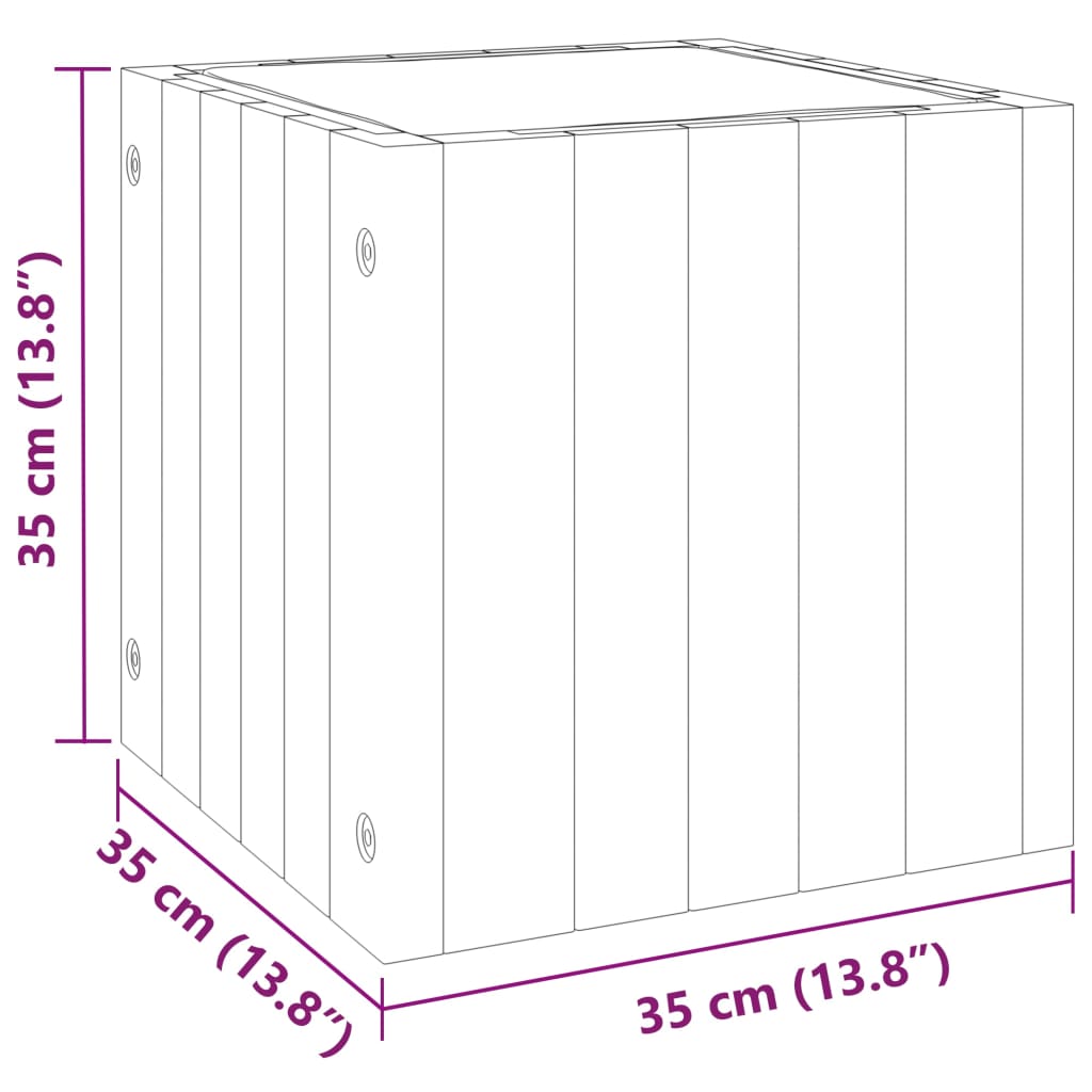 vidaXL Ζαρντινιέρα Κήπου 35 x 35 x 35 εκ. από Μασίφ Ξύλο Ακακίας