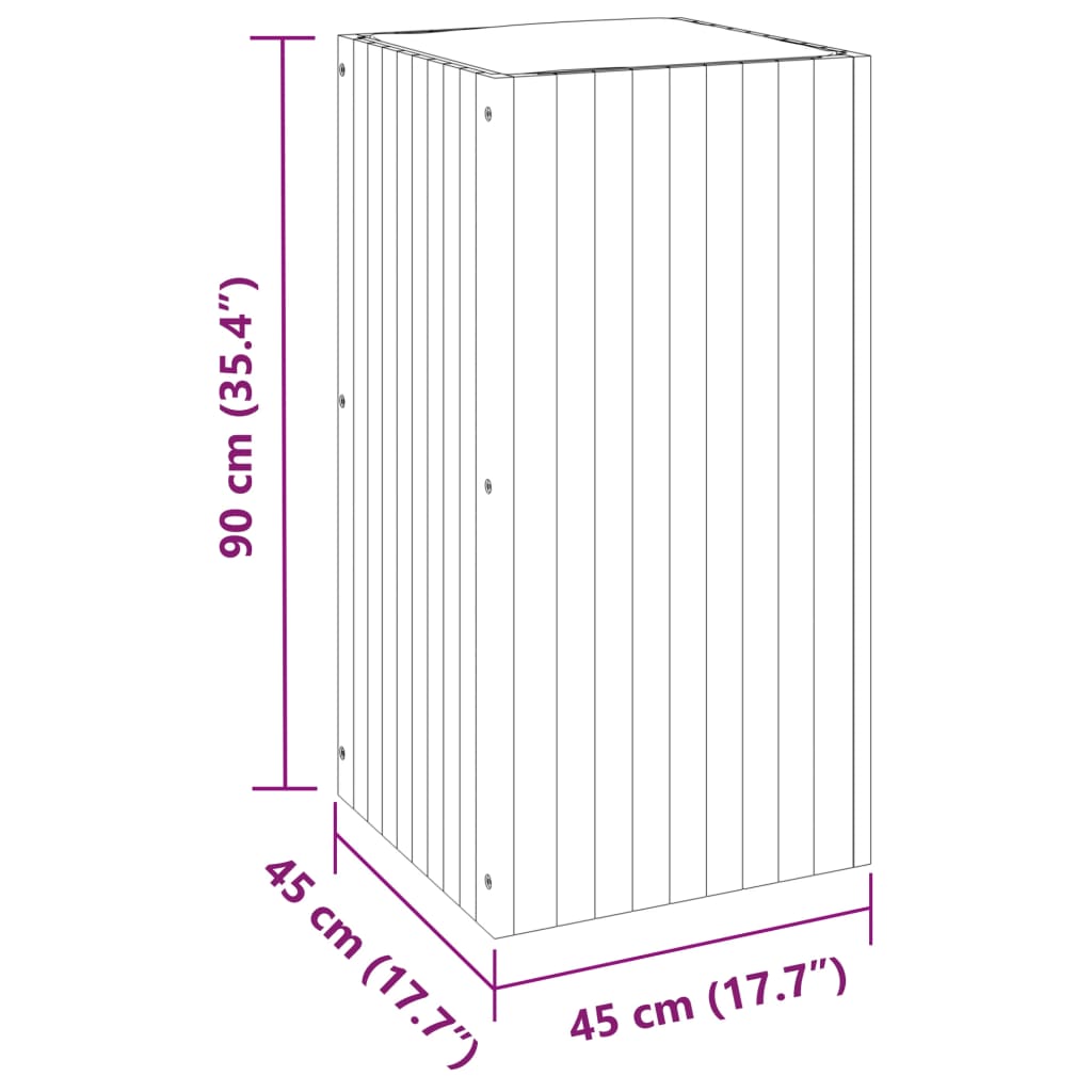 vidaXL Ζαρντινιέρα Κήπου 45 x 45 x 90 εκ. από Μασίφ Ξύλο Ακακίας