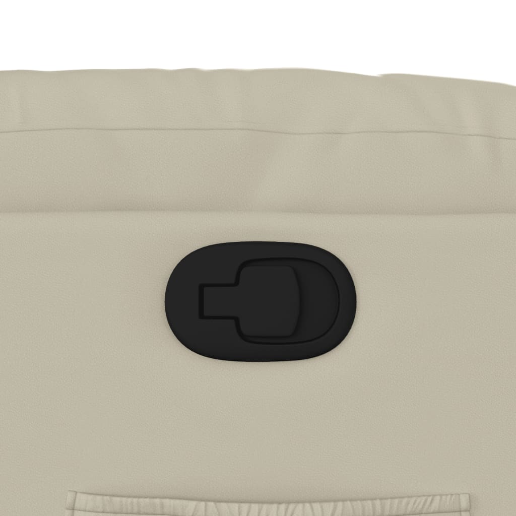 vidaXL Πολυθρόνα Ανακλινόμενη Κρεμ από Συνθετικό Δέρμα