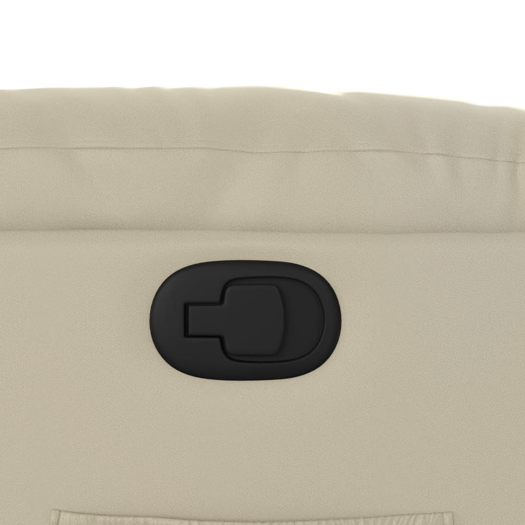 vidaXL Πολυθρόνα Ανακλινόμενη Κρεμ από Συνθετικό Δέρμα