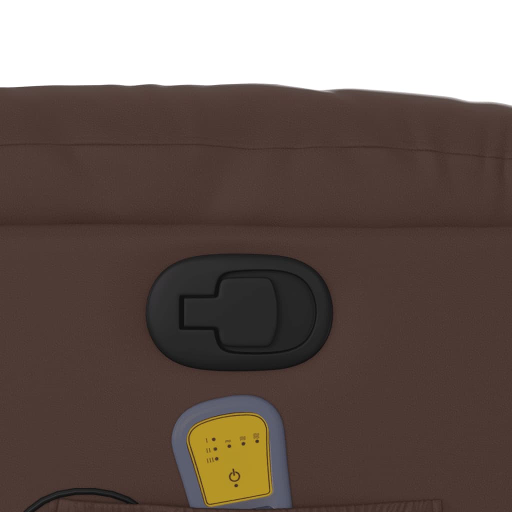 vidaXL Πολυθρόνα Μασάζ Ανακλινόμενη Καφέ από Συνθετικό Δέρμα