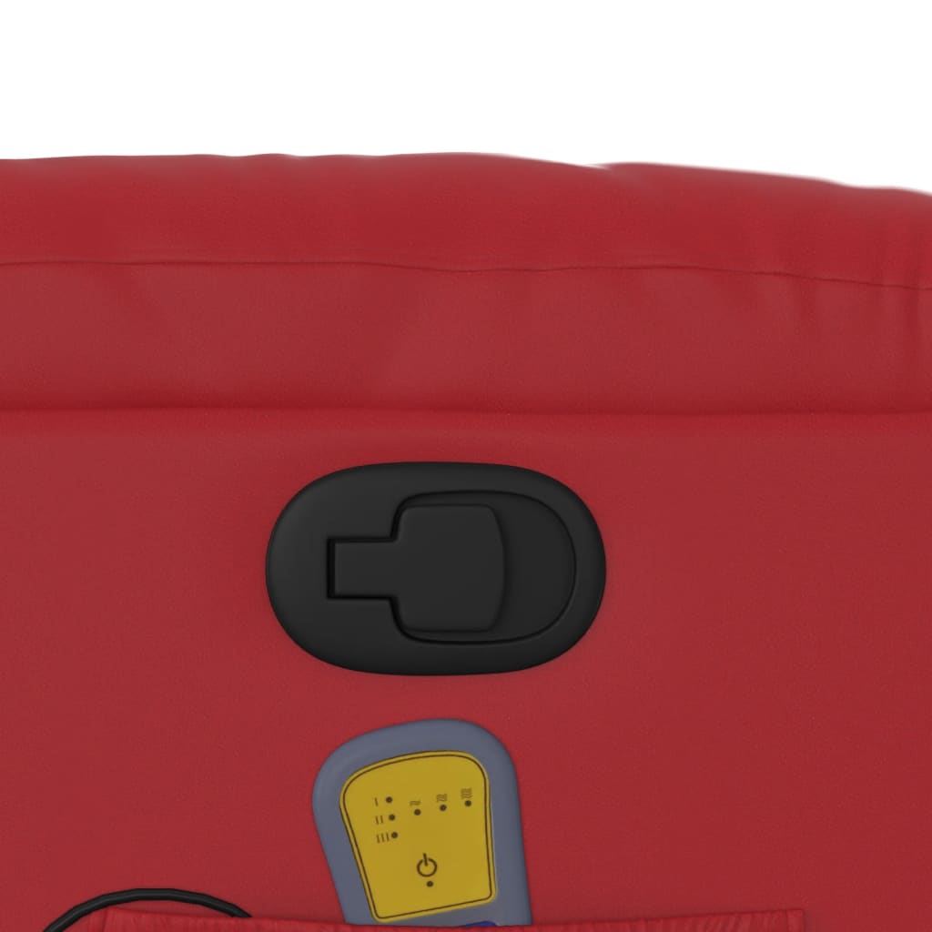 vidaXL Πολυθρόνα Μασάζ Ανακλινόμενη Κόκκινη από Συνθετικό Δέρμα