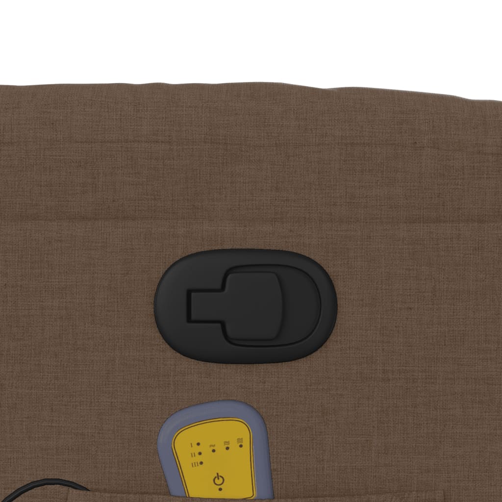 vidaXL Πολυθρόνα Μασάζ Ανακλινόμενη Καφέ Υφασμάτινη