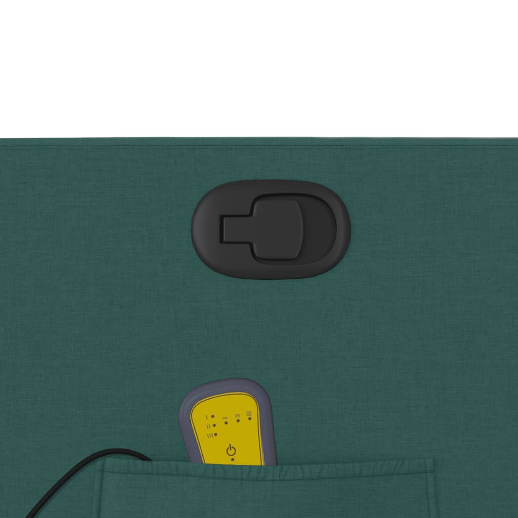 vidaXL Πολυθρόνα Μασάζ Ανακλινόμενη Σκούρο Πράσινο Υφασμάτινη