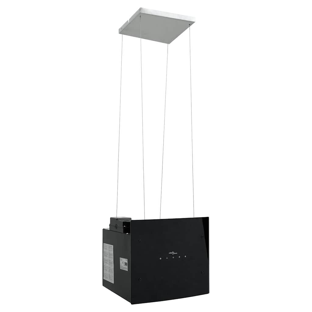 vidaXL Απορροφητήρας Νησίδα με Αισθητήρα Αφής LCD από Ψημένο Γυαλί