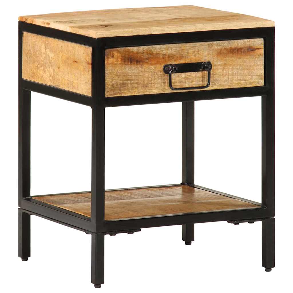 vidaXL Κομοδίνο Καφέ 40 x 35 x 50 εκ. Στερεό Ξύλο Μάνγκο και Μέταλλο