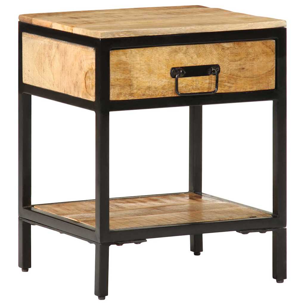 vidaXL Κομοδίνο Καφέ 40 x 35 x 50 εκ. Στερεό Ξύλο Μάνγκο και Μέταλλο