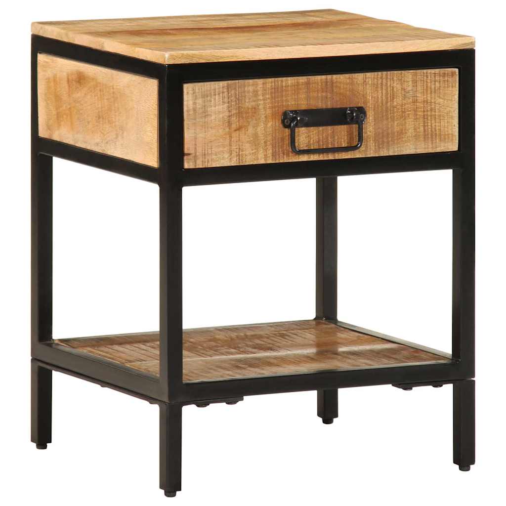 vidaXL Κομοδίνο Καφέ 40 x 35 x 50 εκ. Στερεό Ξύλο Μάνγκο και Μέταλλο