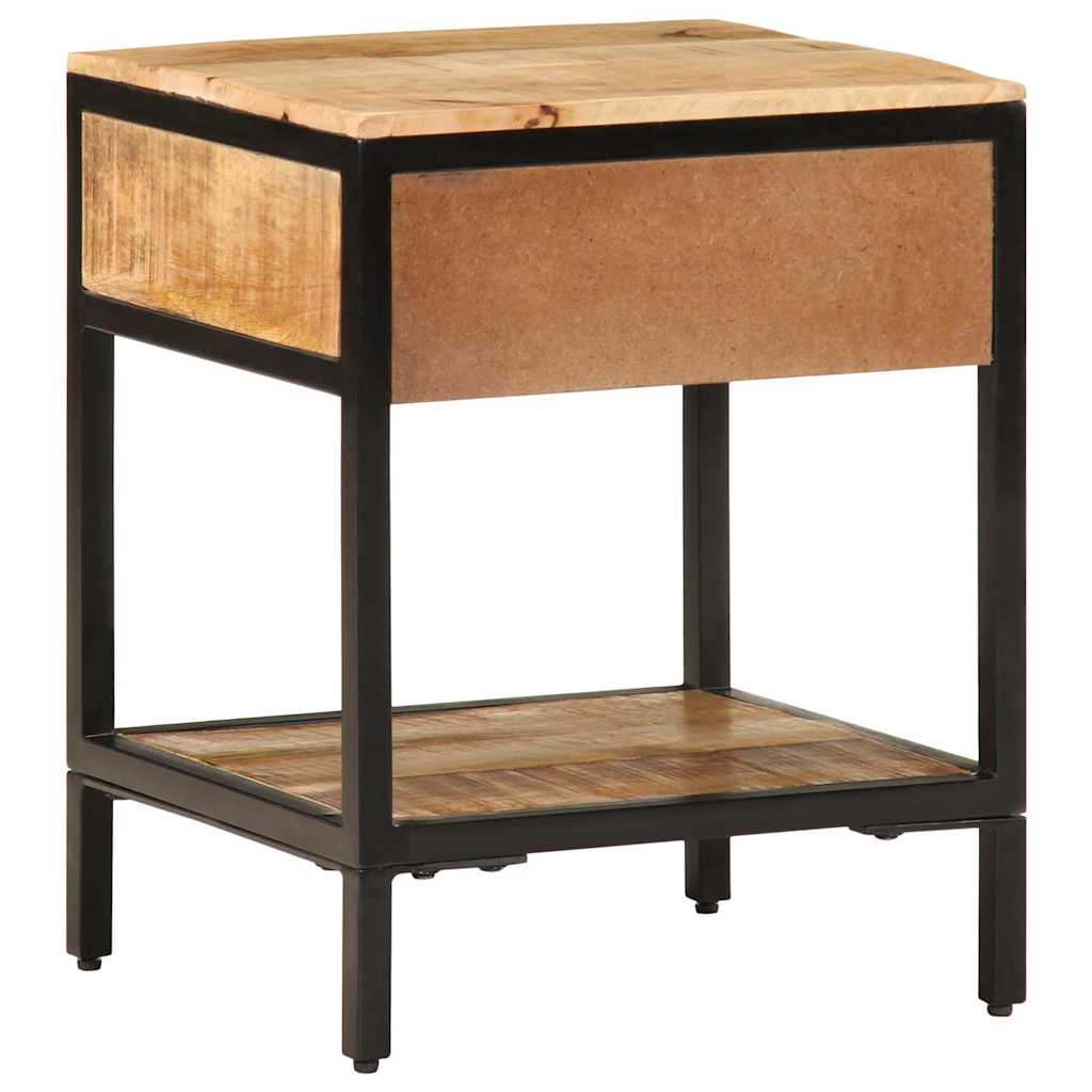 vidaXL Κομοδίνο Καφέ 40 x 35 x 50 εκ. Στερεό Ξύλο Μάνγκο και Μέταλλο