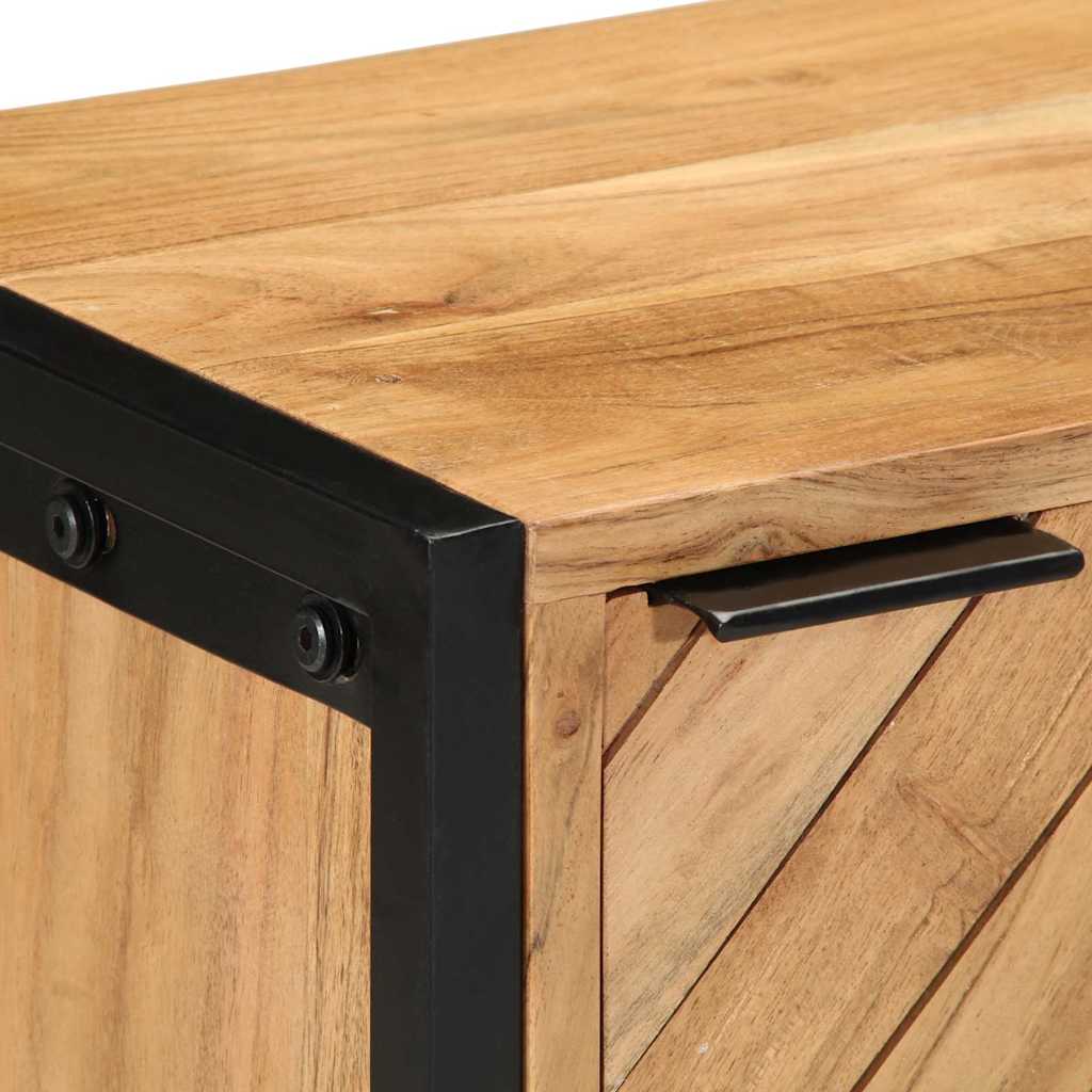 vidaXL Κομοδίνο Καφέ 40 x 30 x 50 cm Μασίφ ξύλο ακακίας και μέταλλο