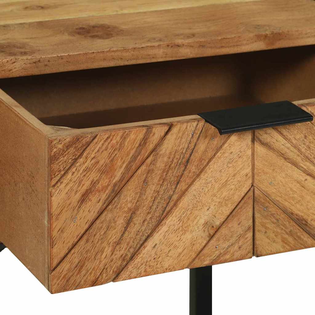 vidaXL Κομοδίνο Καφέ 40 x 35 x 50 εκ. Μασίφ ξύλο ακακίας και μέταλλο