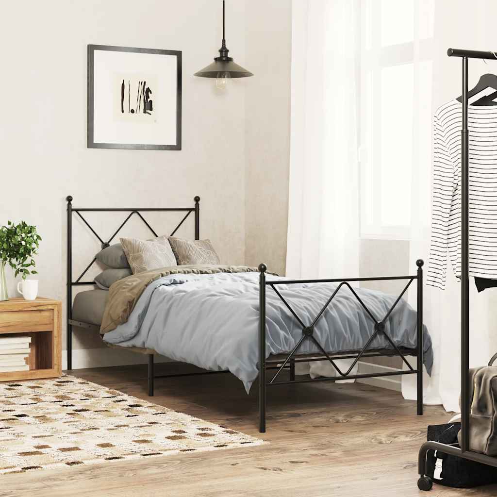 vidaXL Ανταλλακτικό κεφαλάρι Μαύρο 80 εκ. Μεταλλικό