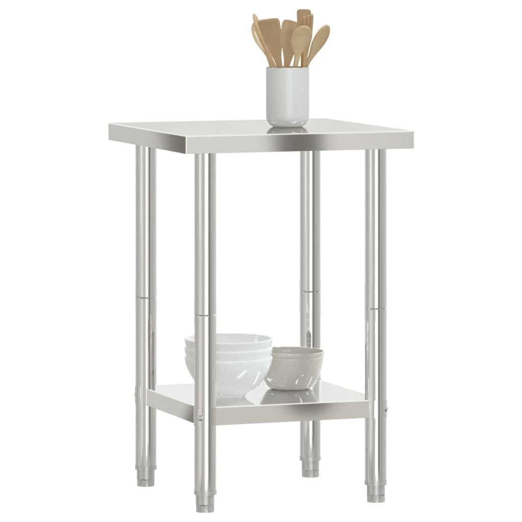 vidaXL Πάγκος Εργασίας Κουζίνας 55x55x85 εκ. από Ανοξείδωτο Ατσάλι