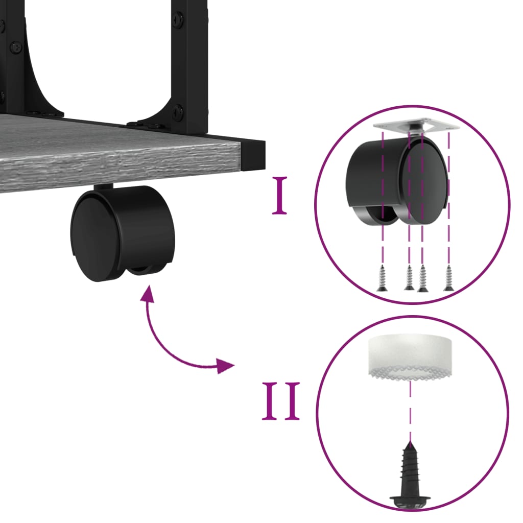 vidaXL Βάση Εκτυπωτή 2 Επιπέδων Γκρι Sonoma 41x28x33,5 εκ Επεξ. Ξύλο