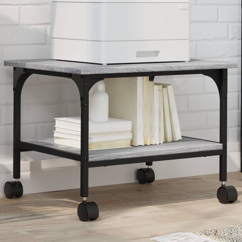 vidaXL Βάση Εκτυπωτή 2 Επιπέδων Γκρι Sonoma 50x40x38 εκ Επεξ. Ξύλο