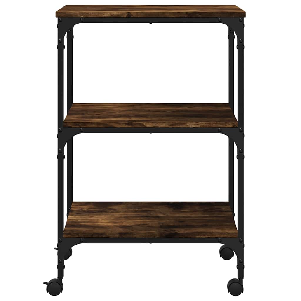 vidaXL Βάση Εκτυπωτή 3 Επιπέδων Καπνιστή Δρυς 50x41x75 εκ Επεξ. Ξύλο