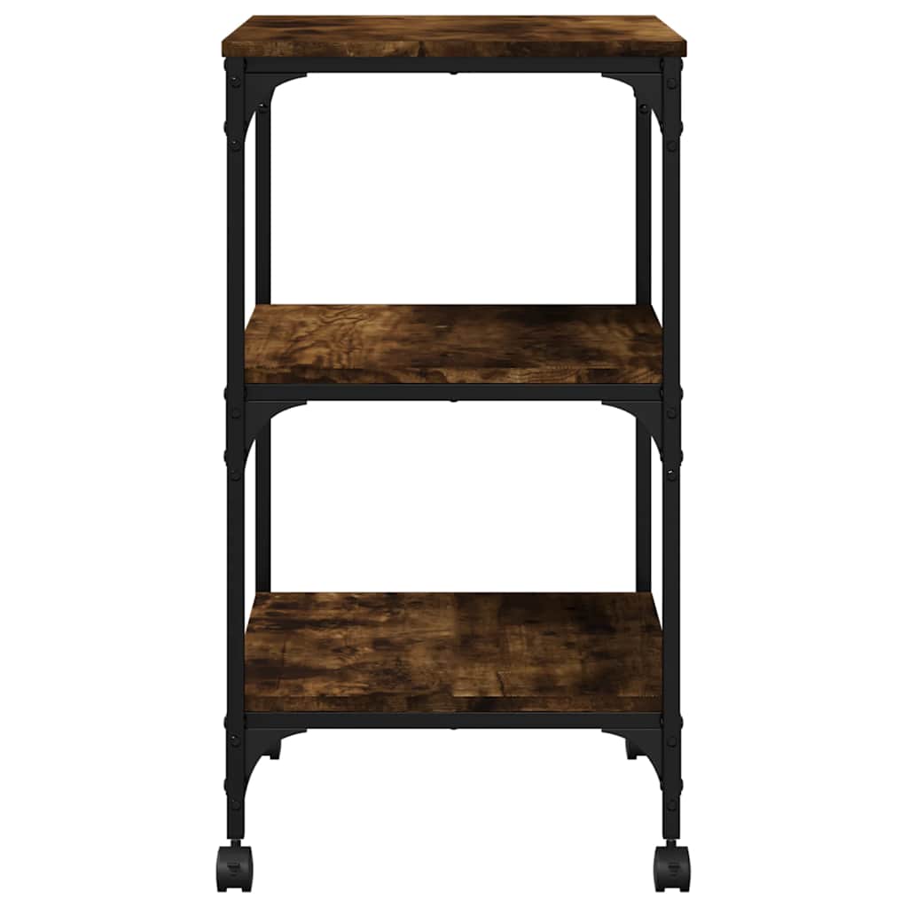 vidaXL Βάση Εκτυπωτή 3 Επιπέδων Καπνιστή Δρυς 50x41x75 εκ Επεξ. Ξύλο