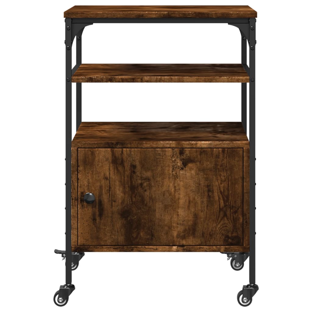 vidaXL Βάση Εκτυπωτή 3 Επιπέδων Καπνιστή Δρυς 50x40x76 εκ Επεξ. Ξύλο