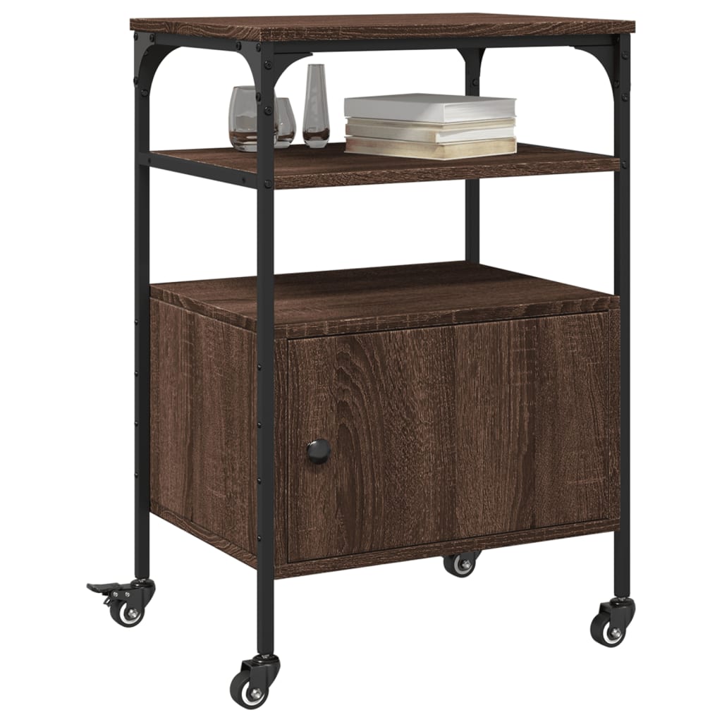 vidaXL Βάση Εκτυπωτή 3 Επιπέδων Καφέ Δρυς 50x40x76 εκ Επεξ. Ξύλο