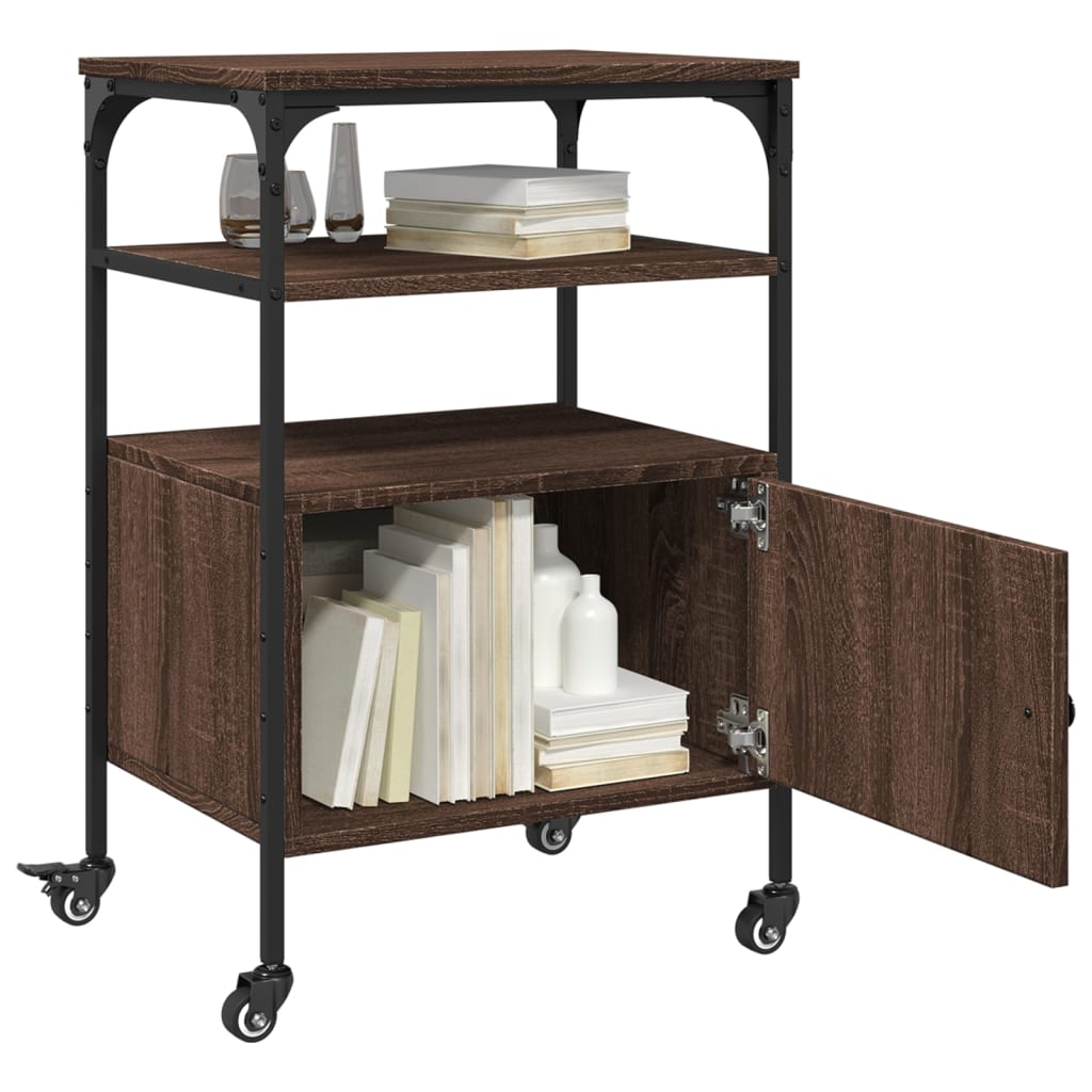 vidaXL Βάση Εκτυπωτή 3 Επιπέδων Καφέ Δρυς 50x40x76 εκ Επεξ. Ξύλο