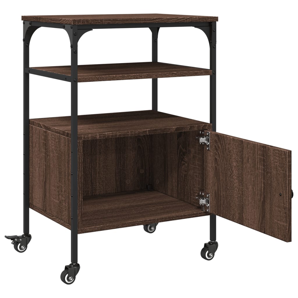 vidaXL Βάση Εκτυπωτή 3 Επιπέδων Καφέ Δρυς 50x40x76 εκ Επεξ. Ξύλο