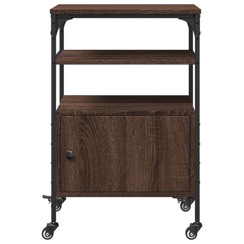 vidaXL Βάση Εκτυπωτή 3 Επιπέδων Καφέ Δρυς 50x40x76 εκ Επεξ. Ξύλο