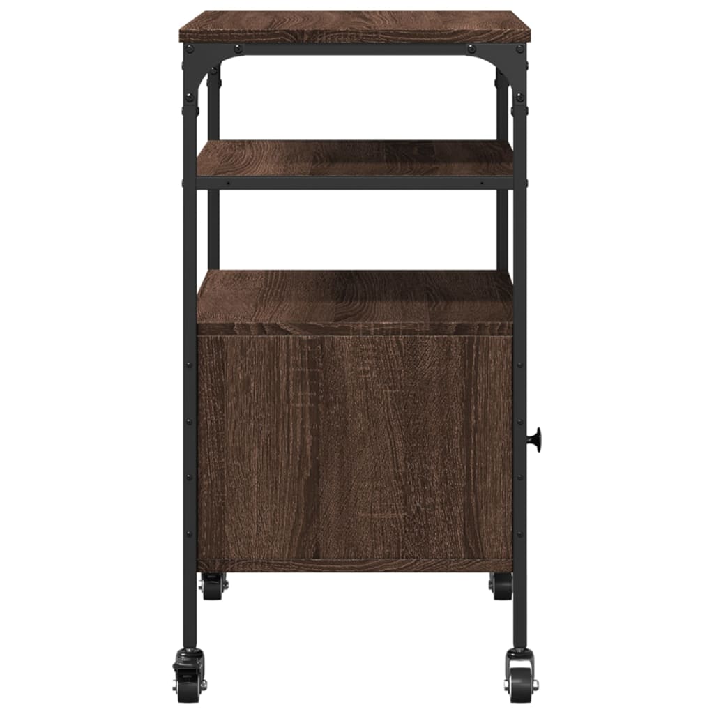 vidaXL Βάση Εκτυπωτή 3 Επιπέδων Καφέ Δρυς 50x40x76 εκ Επεξ. Ξύλο