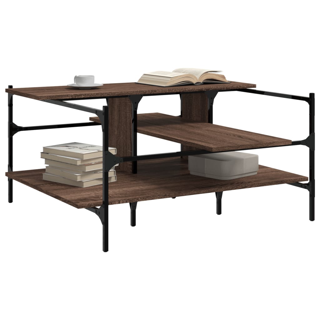 vidaXL Τραπεζάκι Σαλονιού Καφέ Δρυς 100x100x48,5 εκ. Επεξεργασμ. Ξύλο