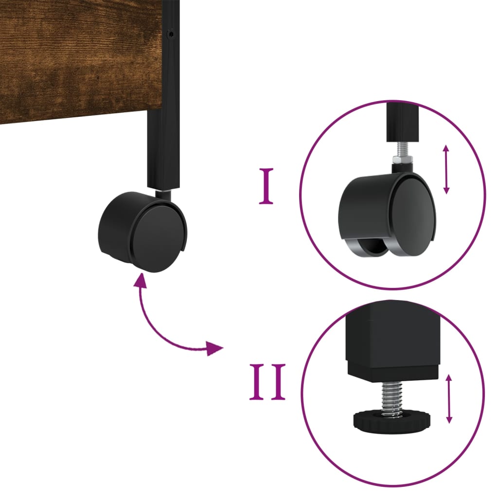 vidaXL Τρόλεϊ Κουζίνας Καπνιστή Δρυς 50x30x70 εκ. Επεξεργασμένο Ξύλο
