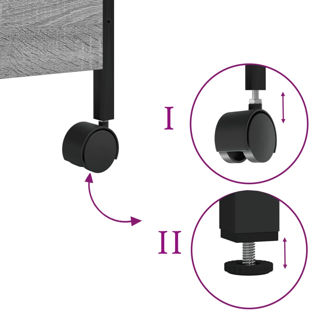 vidaXL Τρόλεϊ Κουζίνας Sonoma Γκρι 50x30x70 εκ. από Επεξεργασμένο Ξύλο