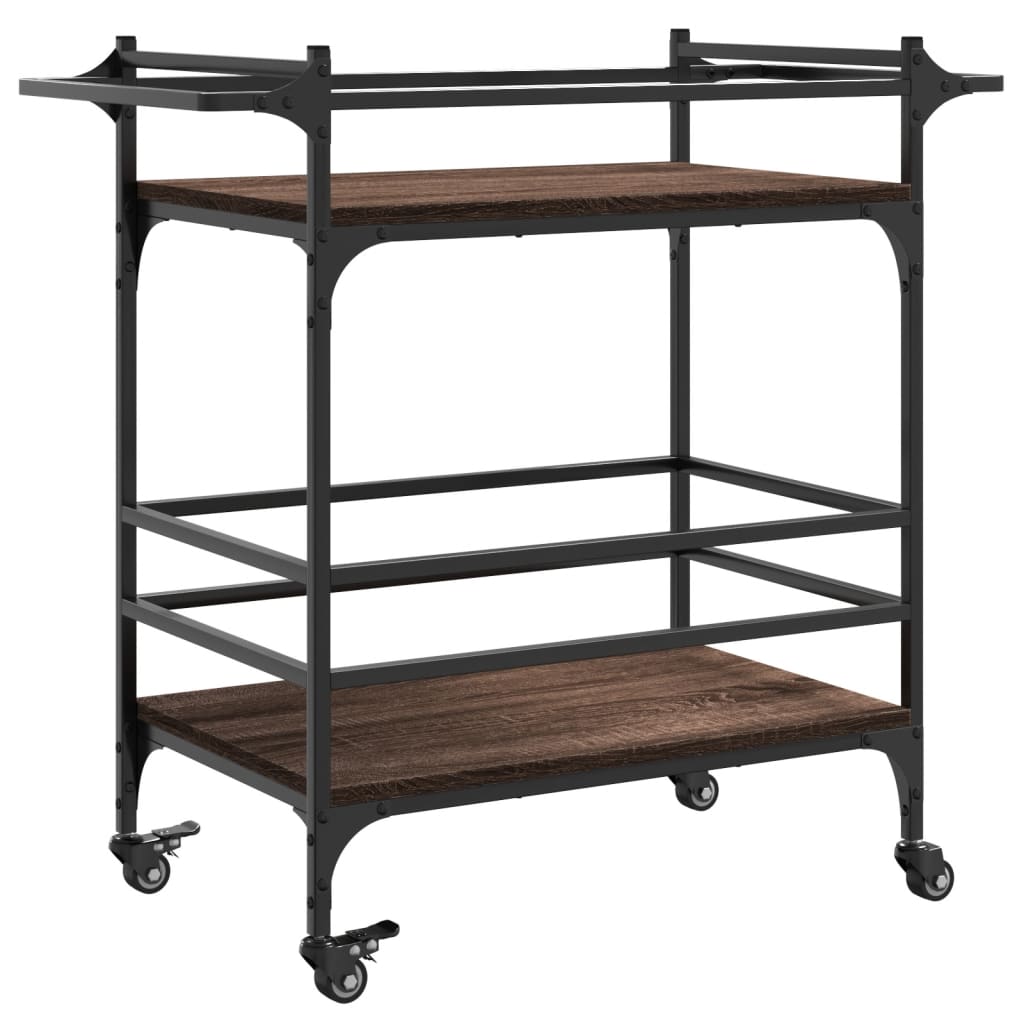 vidaXL Τρόλεϊ Κουζίνας Καφέ Δρυς 82x40x78,5 εκ. από Επεξεργασμένο Ξύλο