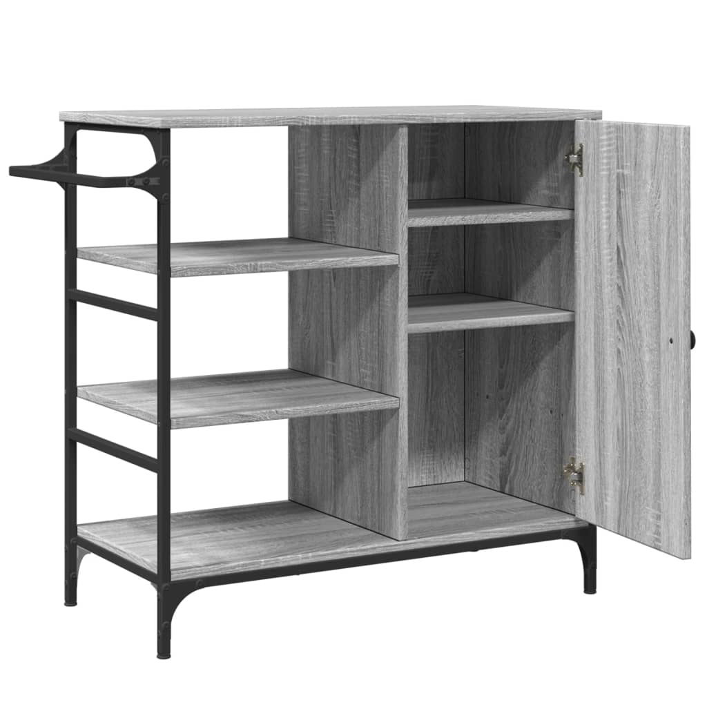 vidaXL Τρόλεϊ Κουζίνας Sonoma Γκρι 87,5x38,5x84,5 εκ. Επεξ. Ξύλο