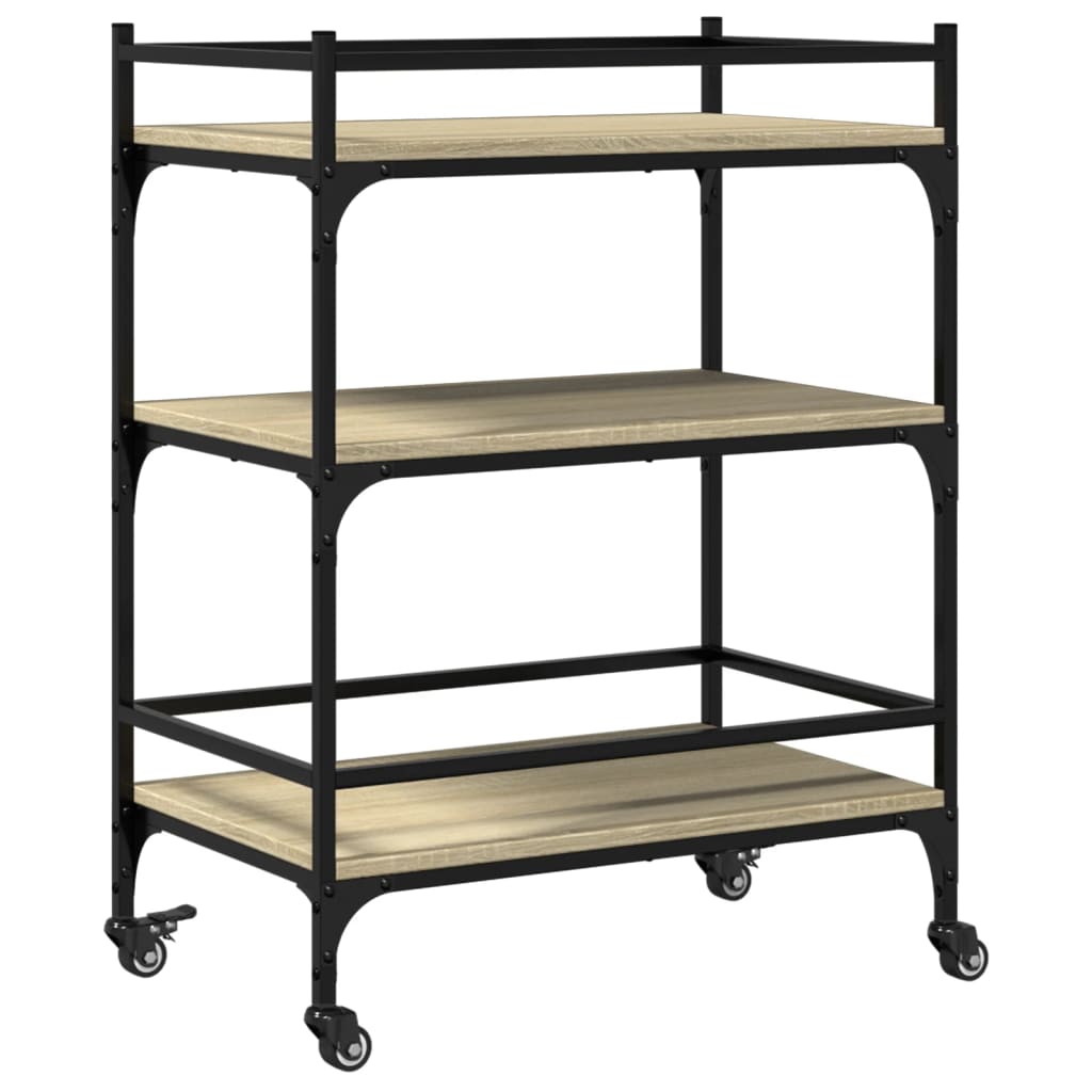 vidaXL Τρόλεϊ Κουζίνας Sonoma Δρυς 65x40x86,5 εκ. Επεξεργασμένο Ξύλο